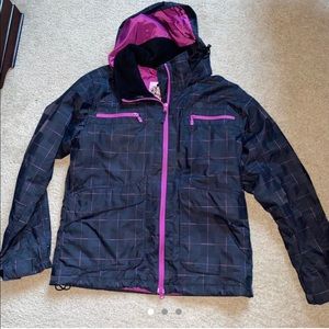 Black and pink snowboarding jacket